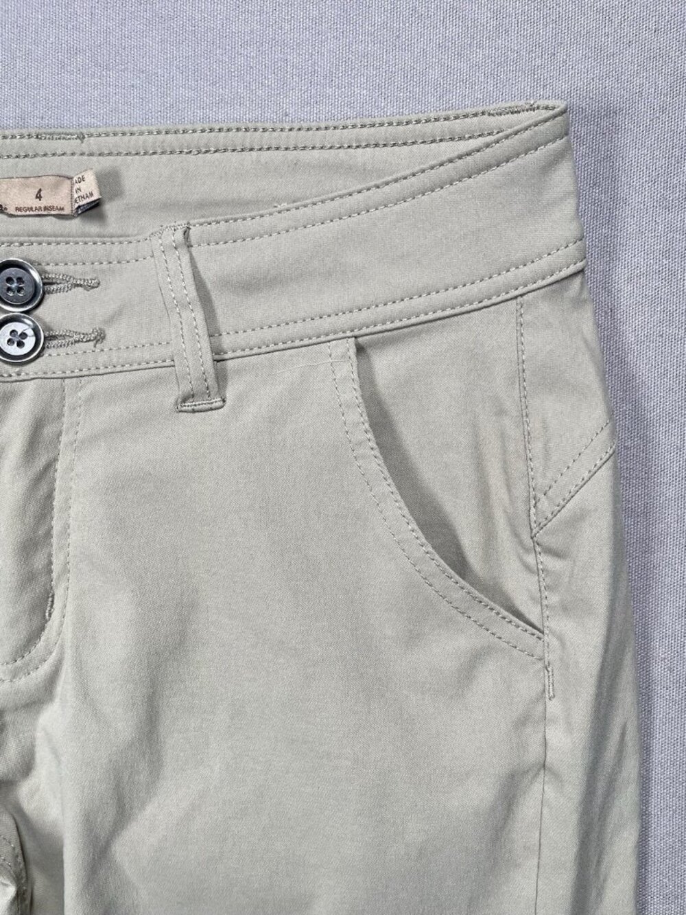 Prana Halle Outdoor Hiking Zion Stretch Roll Up Khaki Pants - Women Size 4 X 32 - Picture 8 of 16